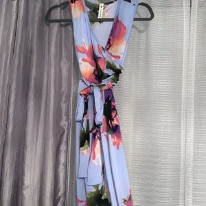 Periwinkle floral summer maxi dress